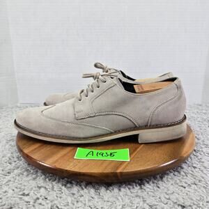 Cole Haan Mens 10M Gray Suede Wingtip Business Casual Office Lifestyle Oxford